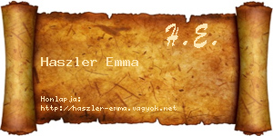 Haszler Emma névjegykártya